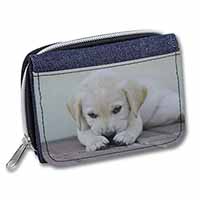 Cream Labrador Puppy Unisex Denim Purse Wallet