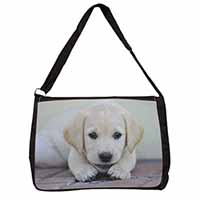 Labrador Puppy Large Black Laptop Shoulder Bag School/College