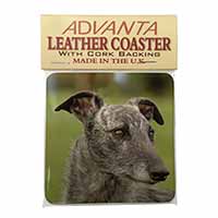 Lurcher Dog Single Leather Photo Coaster