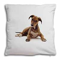 Lurcher Dog Soft White Velvet Feel Scatter Cushion