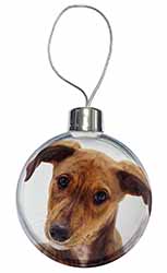 Lurcher Dog Christmas Bauble