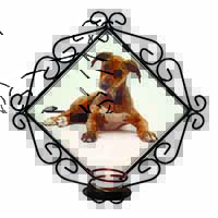 Lurcher Dog Wrought Iron Wall Art Candle Holder