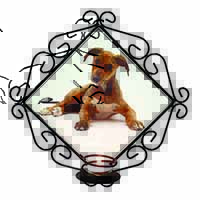 Lurcher Dog Wrought Iron Wall Art Candle Holder