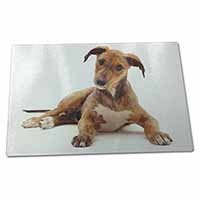 Large Glass Cutting Chopping Board Lurcher Dog