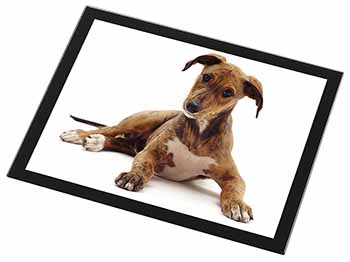 Lurcher Dog Black Rim High Quality Glass Placemat