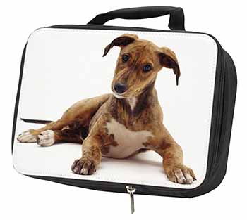 Lurcher Dog Black Insulated School Lunch Box/Picnic Bag