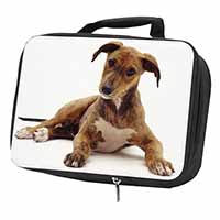 Lurcher Dog Black Insulated School Lunch Box/Picnic Bag