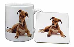 Lurcher Dog Mug and Coaster Set