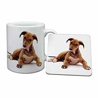 Lurcher Dog Mug and Coaster Set