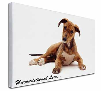 Lurcher Dog-With Love Canvas X-Large 30"x20" Wall Art Print