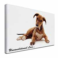 Lurcher Dog-With Love Canvas X-Large 30"x20" Wall Art Print