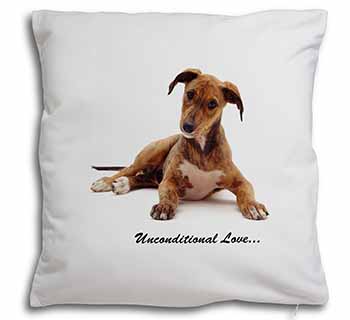 Lurcher Dog-With Love Soft White Velvet Feel Scatter Cushion