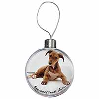 Lurcher Dog-With Love Christmas Bauble