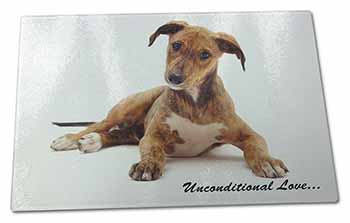 Large Glass Cutting Chopping Board Lurcher Dog-With Love