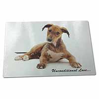 Large Glass Cutting Chopping Board Lurcher Dog-With Love