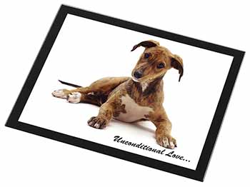 Lurcher Dog-With Love Black Rim High Quality Glass Placemat
