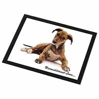 Lurcher Dog-With Love Black Rim High Quality Glass Placemat