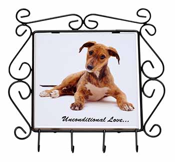 Lurcher Dog-With Love Wrought Iron Key Holder Hooks