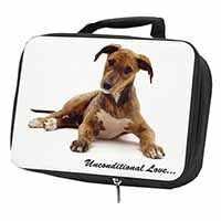 Lurcher Dog-With Love Black Insulated School Lunch Box/Picnic Bag