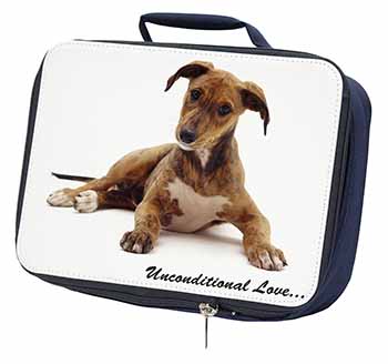 Lurcher Dog-With Love Navy Insulated School Lunch Box/Picnic Bag
