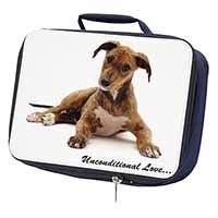 Lurcher Dog-With Love Navy Insulated School Lunch Box/Picnic Bag