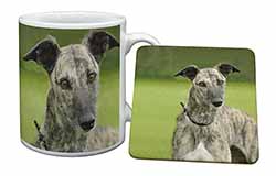Lurcher Dog Mug and Coaster Set