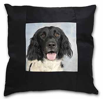 Munsterlander Dog Black Satin Feel Scatter Cushion