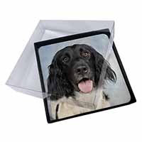 4x Munsterlander Dog Picture Table Coasters Set in Gift Box - Advanta Group®