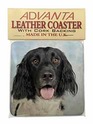 Munsterlander Dog Single Leather Photo Coaster