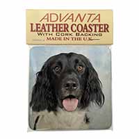 Munsterlander Dog Single Leather Photo Coaster, Printed Full Colour  - Advanta Group®