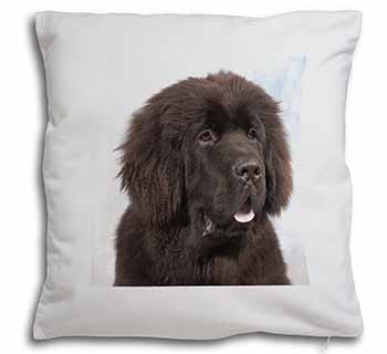 Newfoundland Dog Soft White Velvet Feel Scatter Cushion