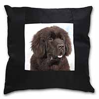 Newfoundland Dog Black Satin Feel Scatter Cushion