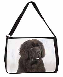 Newfoundland Dog Large Black Laptop Shoulder Bag School/College