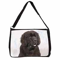 Newfoundland Dog Large Black Laptop Shoulder Bag School/College