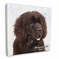 Newfoundland Dog-With Love Square Canvas 12"x12" Wall Art Picture Print