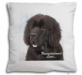 Newfoundland Dog-With Love Soft White Velvet Feel Scatter Cushion