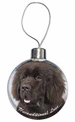 Newfoundland Dog-With Love Christmas Bauble