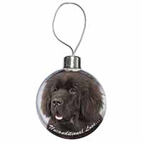 Newfoundland Dog-With Love Christmas Bauble