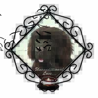 Newfoundland Dog-With Love Wrought Iron Wall Art Candle Holder