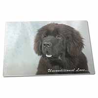 Large Glass Cutting Chopping Board Newfoundland Dog-With Love