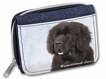 Newfoundland Dog-With Love Unisex Denim Purse Wallet
