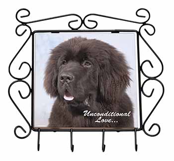 Newfoundland Dog-With Love Wrought Iron Key Holder Hooks