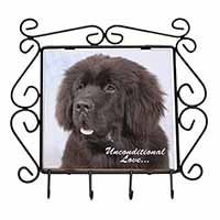 Newfoundland Dog-With Love Wrought Iron Key Holder Hooks