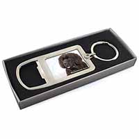 Newfoundland Dog-With Love Chrome Metal Bottle Opener Keyring in Box