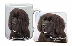 Newfoundland Dog-With Love Mug and Coaster Set