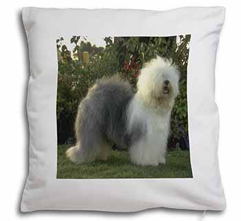 Old English Sheepdog Soft White Velvet Feel Scatter Cushion