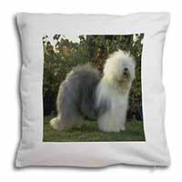 Old English Sheepdog Soft White Velvet Feel Scatter Cushion