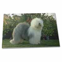 Large Glass Cutting Chopping Board Old English Sheepdog