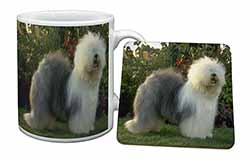 Old English Sheepdog Mug and Coaster Set