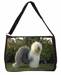 Old English Sheepdog Large Black Laptop Shoulder Bag School/College